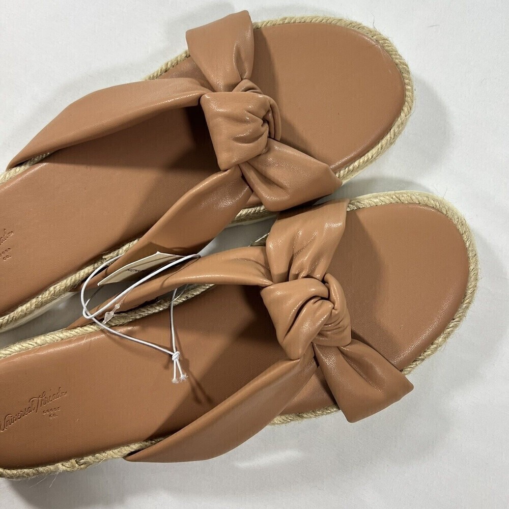 Universal Threads Open Toe Tan Knotted Espadrille… - image 3